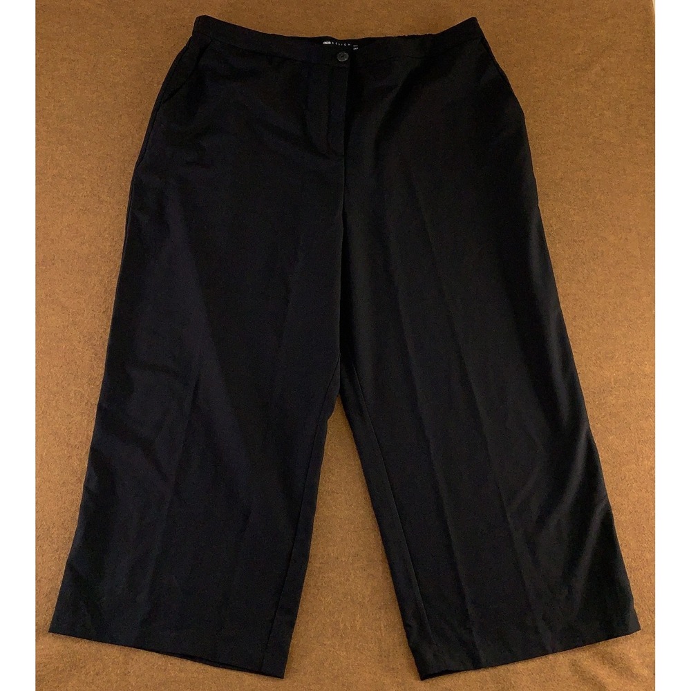 ASOS Design Curve Womens Size 20 Black Tailored Relaxed Straight Leg Pants New